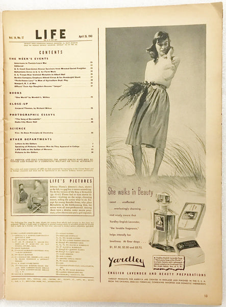Life Magazine, April 26, 1943 - Discover wartime stories and vintage ads from WWII-era America. Features exclusive cultural and military insights. Shop now!