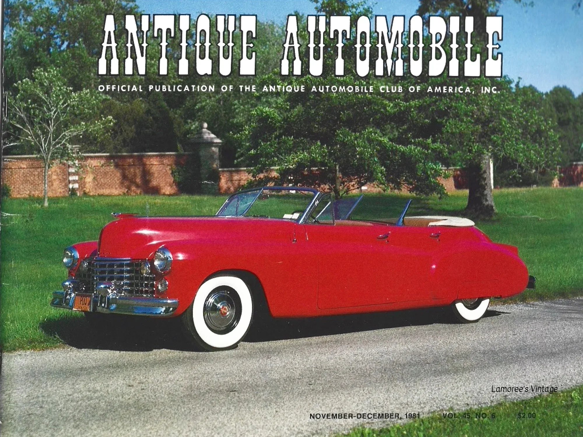 Antique Automobile Magazine November December 1981