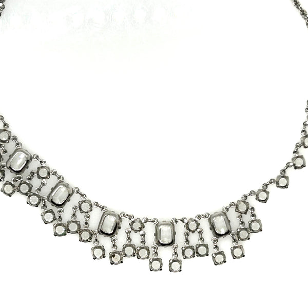 Glittering Art Deco Antique Open Back Crystal Necklace