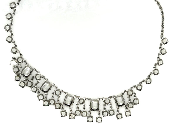 Glittering Art Deco Antique Open Back Crystal Necklace