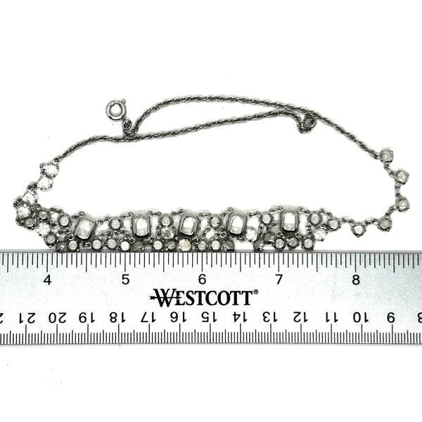 Glittering Art Deco Antique Open Back Crystal Necklace