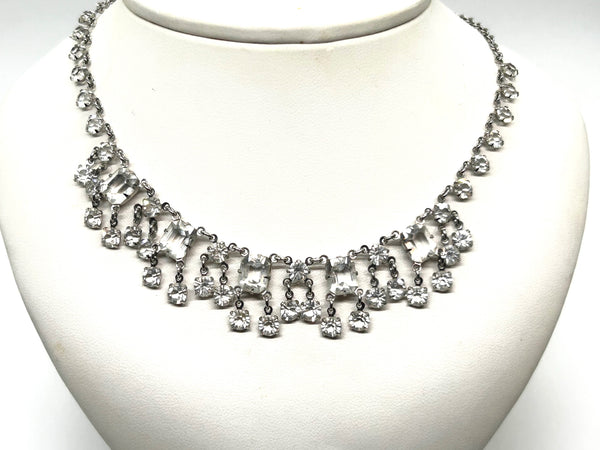 Glittering Art Deco Antique Open Back Crystal Necklace