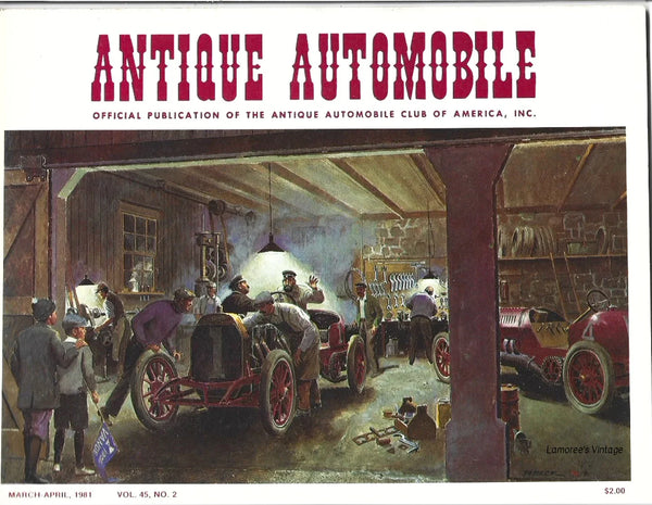 This issue of the Official Publication of the Antique Automobile Club of America, Inc, from March-April, 1981, is graced by a photograph of a Peter Helck painting,"The Night Before the Big Race".