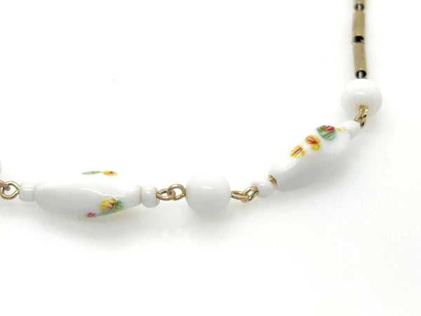 Vintage Dainty Floral Beaded Avon Necklace (1980s)