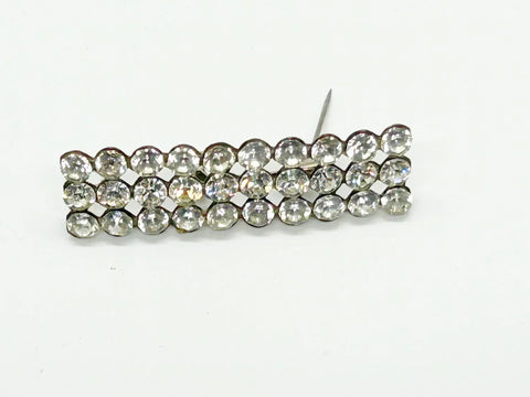 Striking Sparkling Vintage Deco Style Bright Rhinestone Brooch
