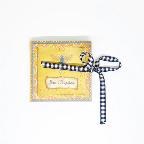 Bee Inspired Handcrafted Unique Album - Capture your thoughts in a vintage-inspired mini album with bee themes. Features acid-free paper and a gingham ribbon. Shop now!