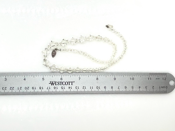 Art Deco Style Vintage Clear Faceted Crystal Geometric Beaded Choker Necklace