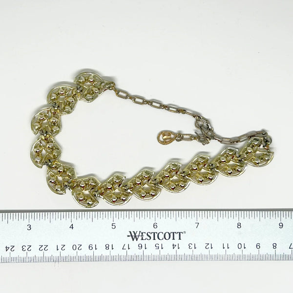 Near Biinding Herringbone Golden Aurora Borealis Rhinestone Necklace - Brighten your look with vintage sparkle. Adjustable choker for a perfect fit. Shop now!