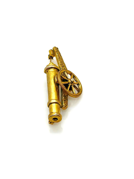 Perfect for vintage jewelry collectors: our vintage cannon brooch provides finely detailed design with a sizable turning wheel. Shop today!