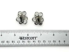 Mid-Century Clear Crystal Cluster Wreath Pin & Matching Clip Earrings Set