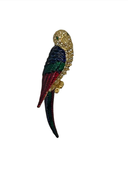 Colorful and Sparkling Parrot Brooch - Lamoree’s Vintage