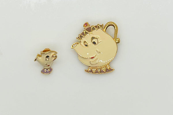 Disney "Beauty and the Beast” Pins: Mrs. Potts & Chip (1990s) - Lamoree’s Vintage