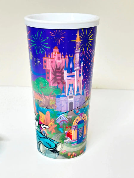 Disney World mug with cartoon characters and colorful design on a white background