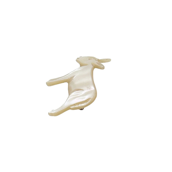 This sweet vintage mother of pearl donkey brooch, measures 1.25” and is in very good condition. The detail is lovely and the design is unusual. Unleash your unique sense of style with this charming vintage mother of pearl donkey brooch! 
