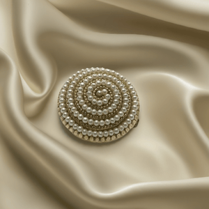Elegant Circular Vintage Faux Pearl German Brooch - Lamoree’s Vintage
