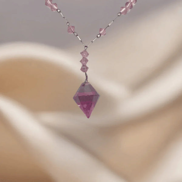 Elegant Purple Violet Vintage Crystal Y Necklace - Lamoree’s Vintage