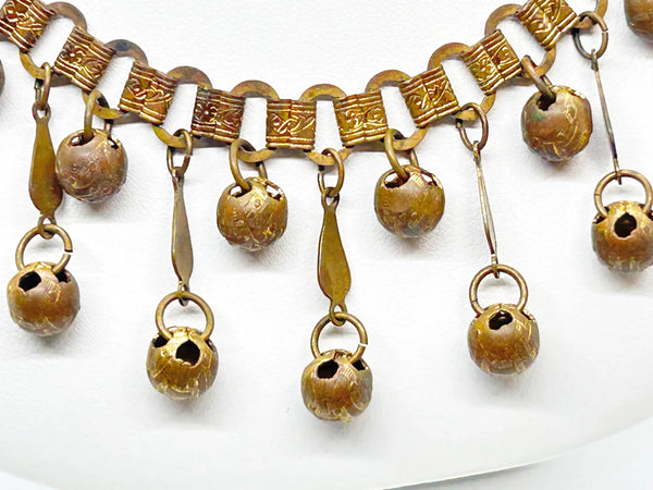 Vintage Etruscan Revival Drop Necklace