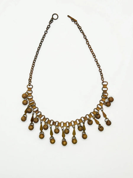 Vintage Etruscan Revival Drop Necklace