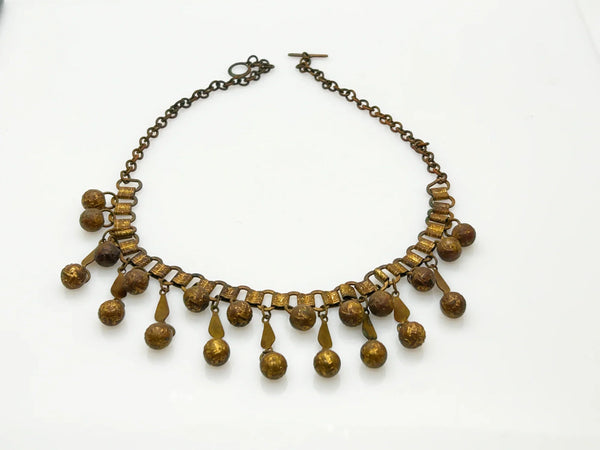 Vintage Etruscan Revival Drop Necklace