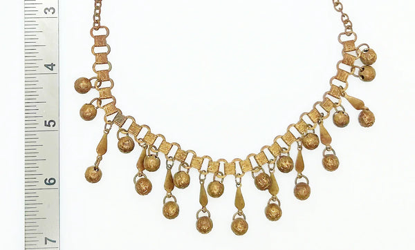 Vintage Etruscan Revival Drop Necklace