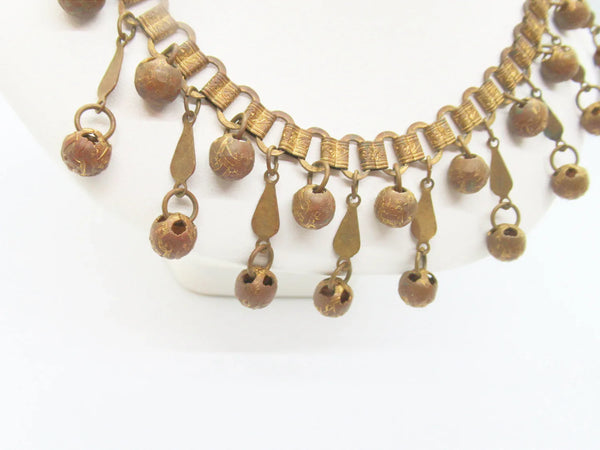 Vintage Etruscan Revival Drop Necklace