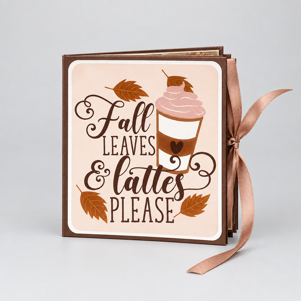 Fall Leaves & Lattes Please Autumn Mini Scrapbook Album