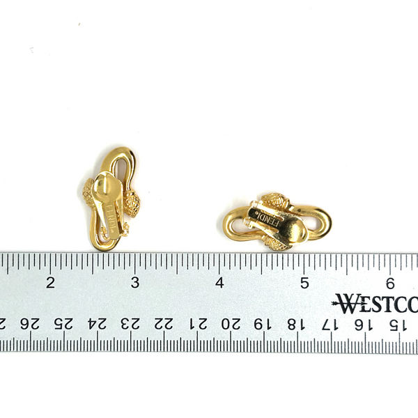 Double Knot Acorn Fendi Clip on Earrings