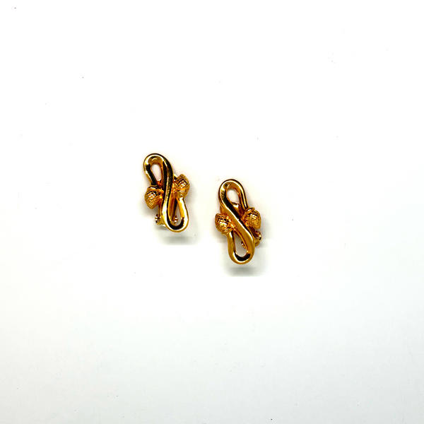 Double Knot Acorn Fendi Clip on Earrings