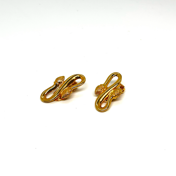 Double Knot Acorn Fendi Clip on Earrings