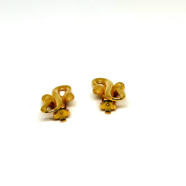Double Knot Acorn Fendi Clip on Earrings