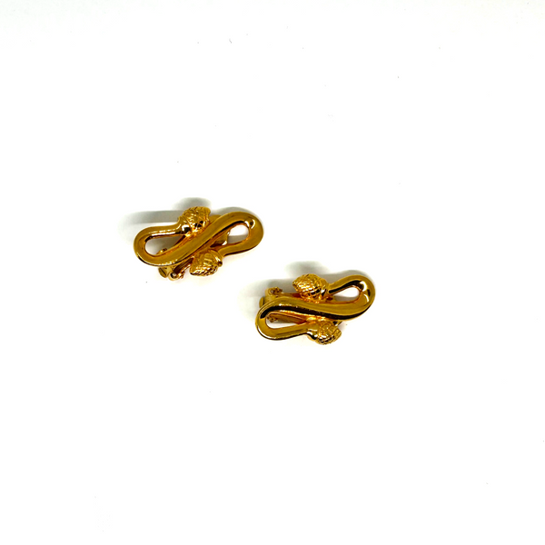 Double Knot Acorn Fendi Clip on Earrings