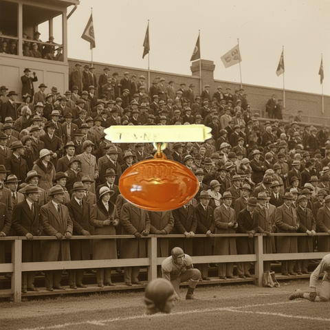 Perfect for 1930s football fans: our Vintage 1930s Football Fan Brooch provides a charming, playful accessory to showcase your football spirit. Shop today!