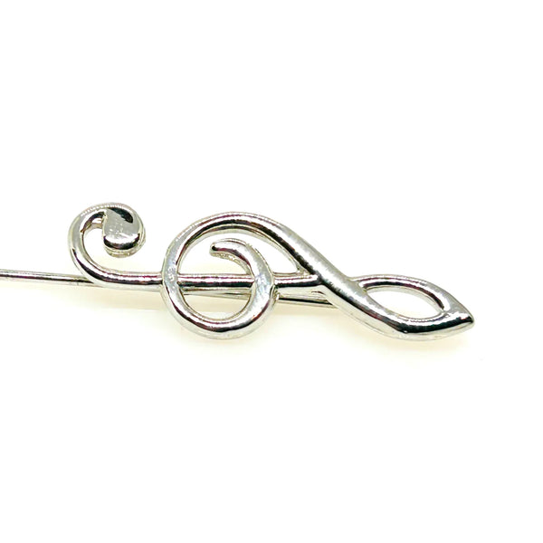 G or Treble Clef Music Note Two Tone Stickpin