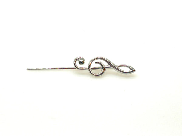 G or Treble Clef Music Note Two Tone Stickpin