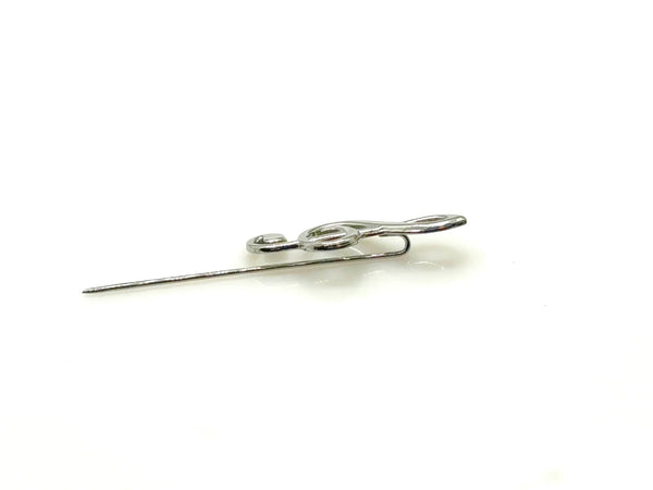 G or Treble Clef Music Note Two Tone Stickpin