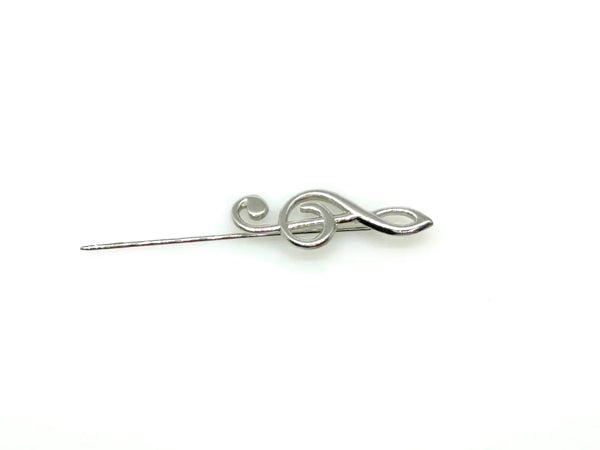 G or Treble Clef Music Note Two Tone Stickpin