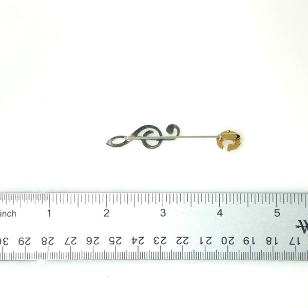G or Treble Clef Music Note Two Tone Stickpin