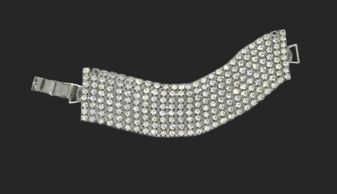 Glimmering and Glittering Eight Row Vintage Rhinestone Bracelet - Lamoree’s Vintage