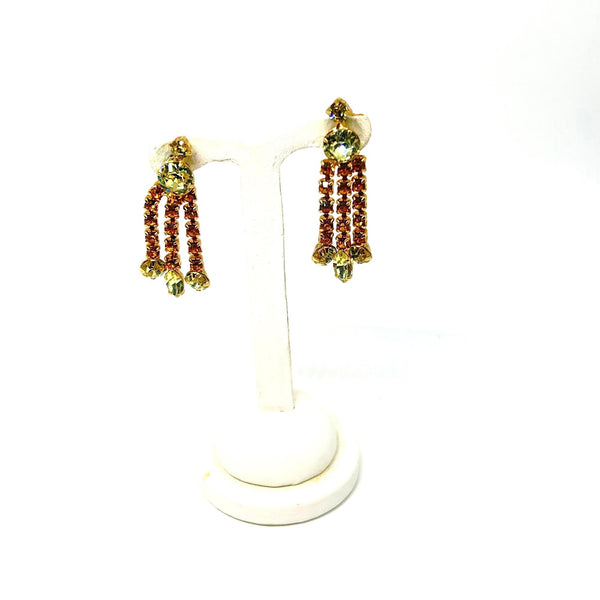 Showstopper Vintage Golden Rhinestone Parure Free Shipping