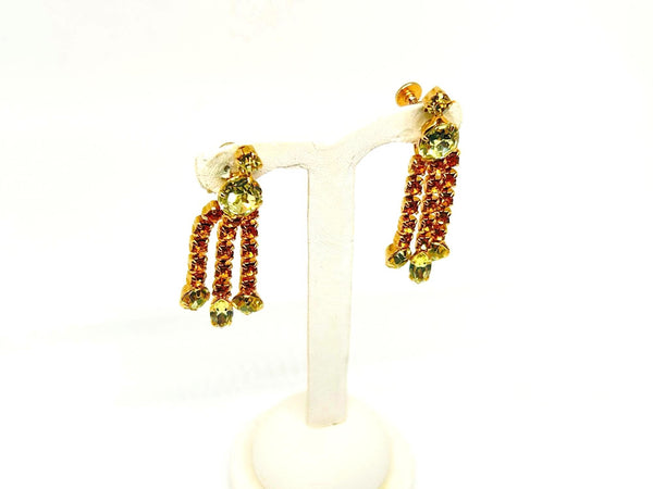 Showstopper Vintage Golden Rhinestone Parure Free Shipping