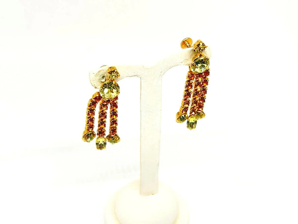Showstopper Vintage Golden Rhinestone Parure Free Shipping