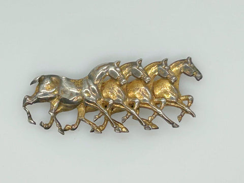 Gorgeous Antique Running Horses Brooch - Lamoree’s Vintage