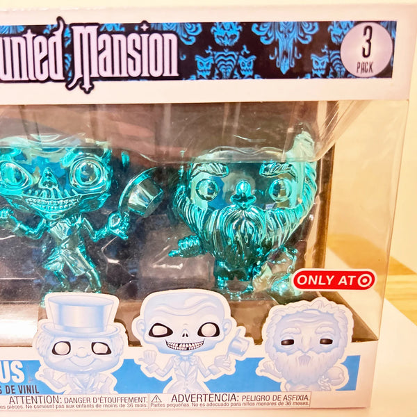 Funko pop! Disney Haunted Mansion Three pack Target Exclusive (NRFB) - Celebrate the 50th Anniversary with chrome blue Hitchhiking Ghosts. Limited edition collectible. Shop now!