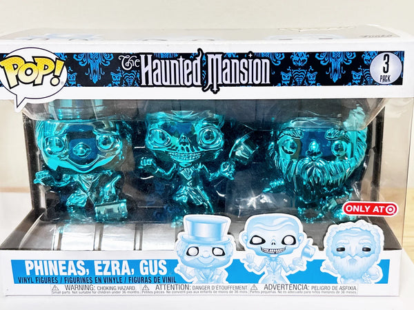 Funko pop! Disney Haunted Mansion Three pack Target Exclusive (NRFB) - Celebrate the 50th Anniversary with chrome blue Hitchhiking Ghosts. Limited edition collectible. Shop now!