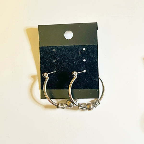 Assorted Fashion Pierced Earring Bulk Lot - 18 Pairs Gold & Silver Tone Statement Hoops
