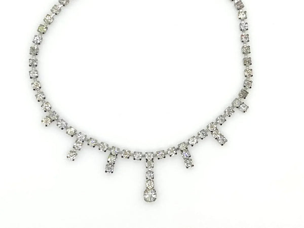 Vintage Elegant Rhinestone Drops Necklace