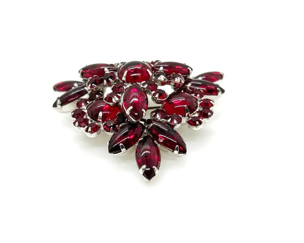 Vintage Juliana Luscious Red Cabochons Brooch