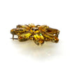 Antique Open Back Golden Sunny Stone Brooch