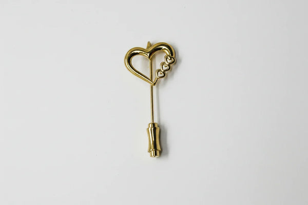 Charming Retro Heart Stick Pin of Lapel Pin (1970s-80s)