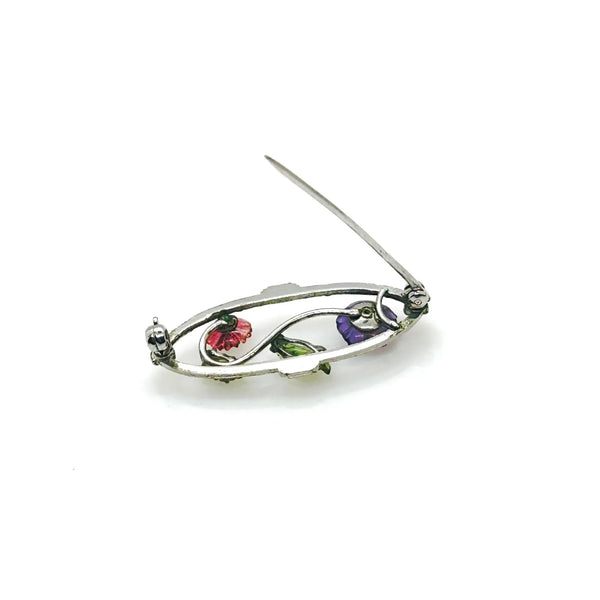 Perfect for vintage jewelry lovers: our Antique Springtime Floral Brooch provides early 20th century elegance with colorful blooms and sparkling marcasite. Shop today!